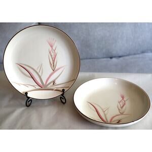 Vintage Winfield Dragon Flower Salad Lunch Plate SET of 2 MCM USA 7.5"